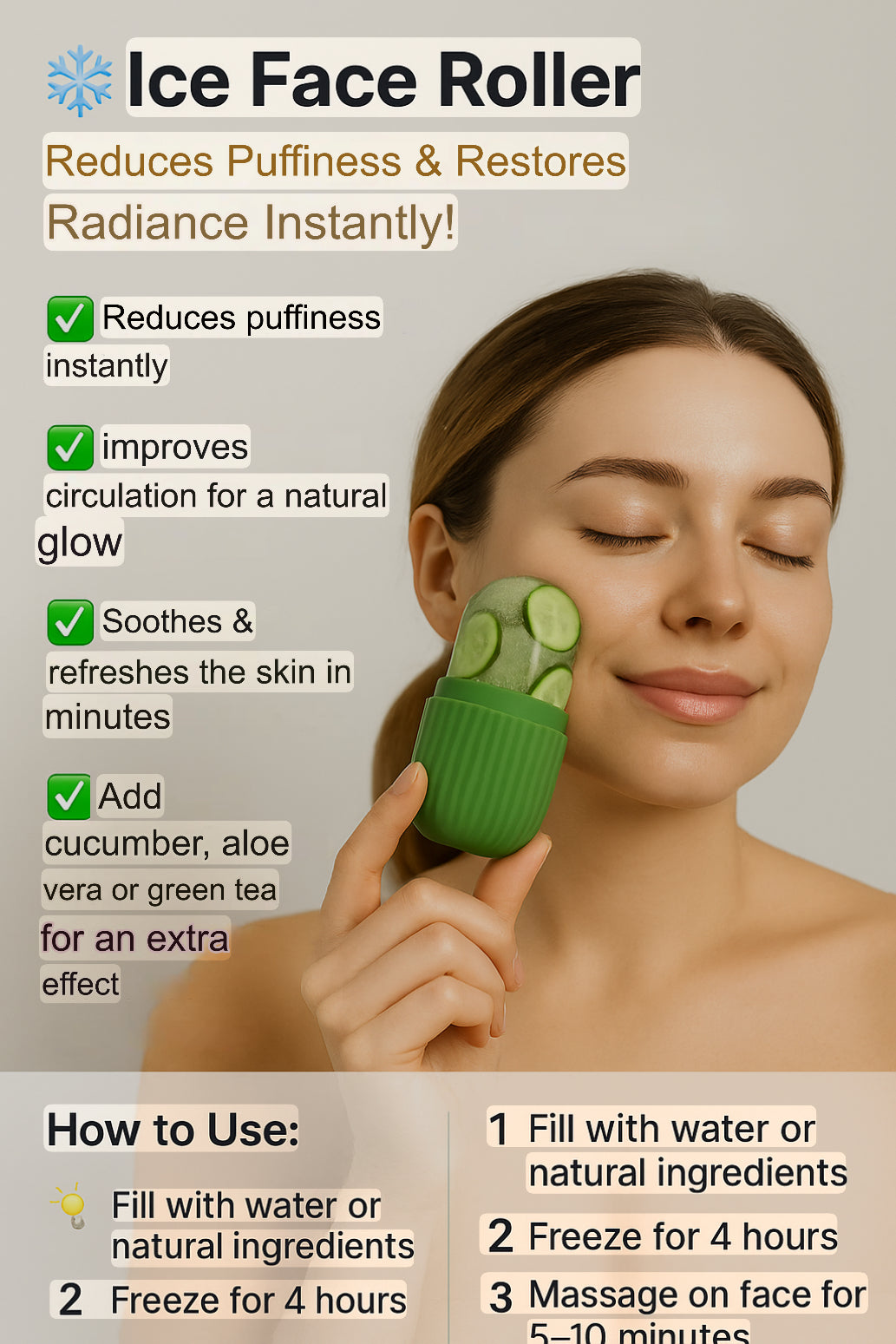 ❄️ Ice Face Roller – Reduce Puffiness in Minutes (50% OFF – Limited Stock)